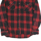 JACHS Mens Red & Black Check Shirt M Cotton Blend Casual Long Sleeve Button