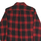JACHS Mens Red & Black Check Shirt M Cotton Blend Casual Long Sleeve Button