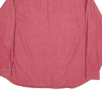 FREE LOOK Mens Red Cotton Shirt 2XL Long Sleeve Button Front Casual