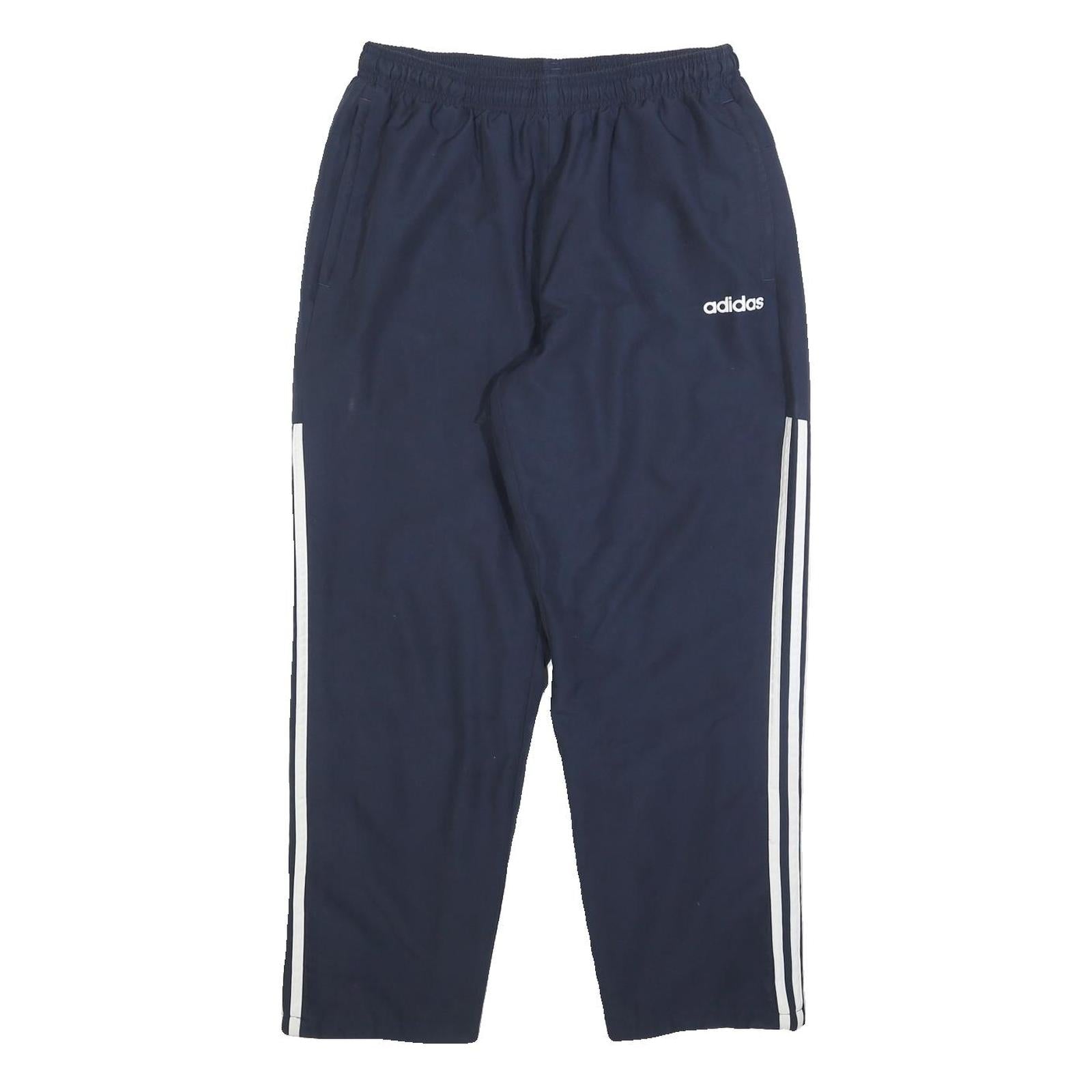 ADIDAS Mens Joggers Navy Blue & White Classic Tapered L W30 L28 Sportswear
