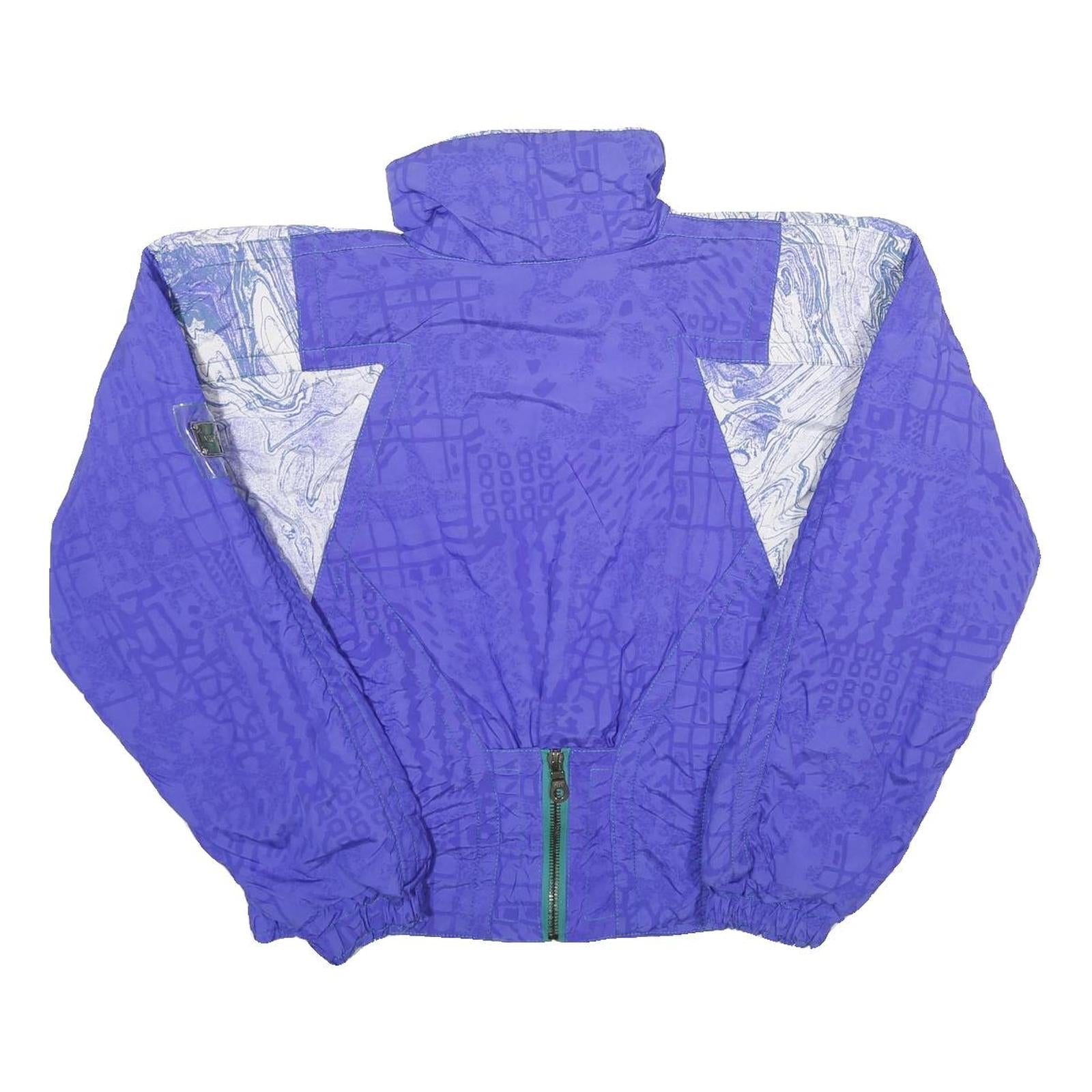 KAELIN Womens Purple & White Sports Style Nylon Zip Jacket UK 12