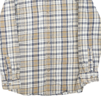 RIDGECUT Mens Beige & Blue Check Shirt M Long Sleeve Button Collar Casual Cotton