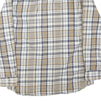 RIDGECUT Mens Beige & Blue Check Shirt M Long Sleeve Button Collar Casual Cotton