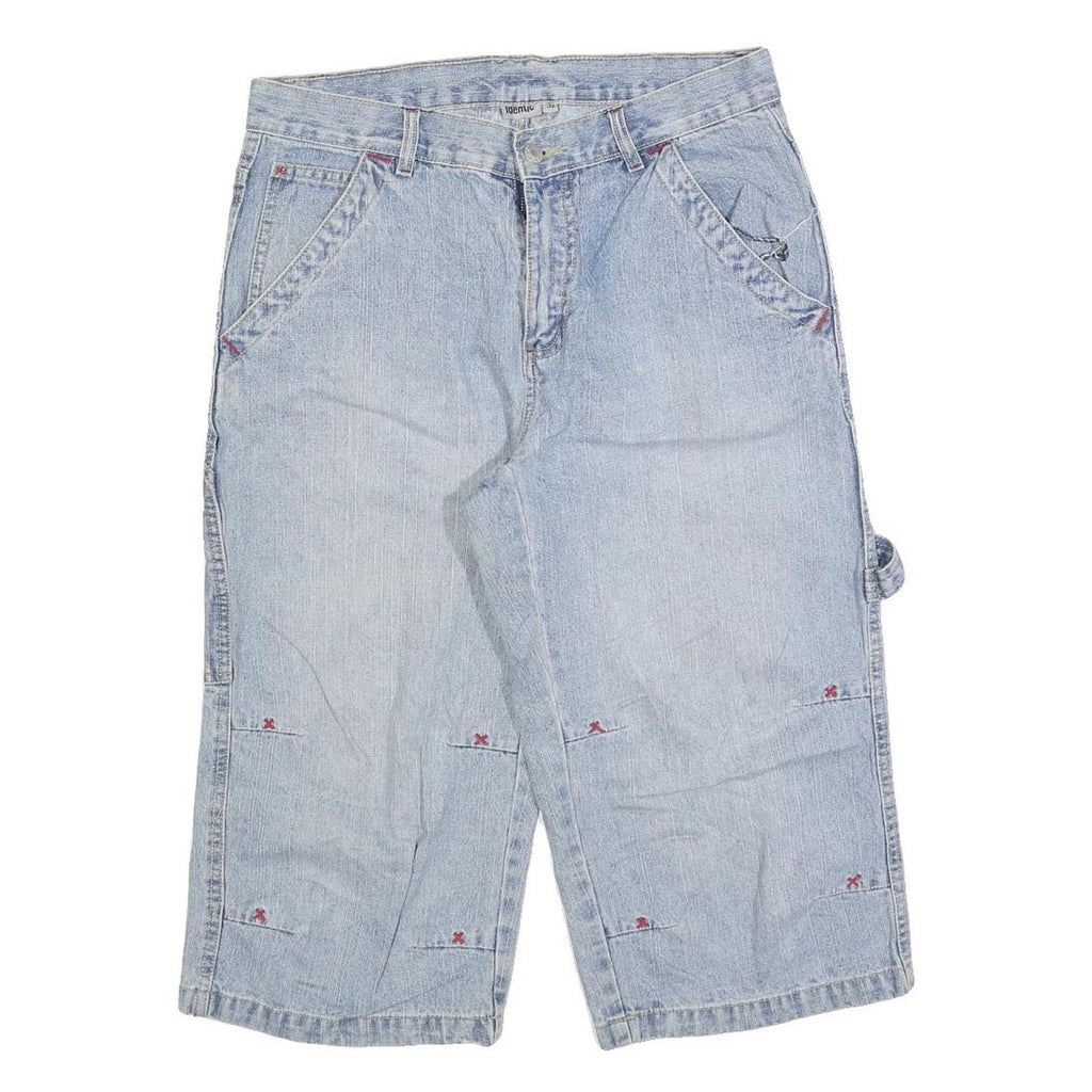 IDENTIC Mens Shorts Blue Casual M W32 Cotton Blend Relaxed Fit Pockets