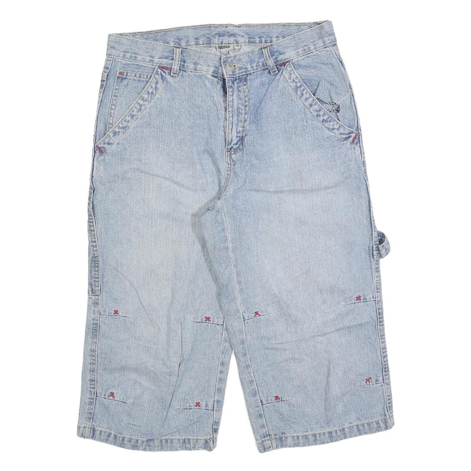 IDENTIC Mens Shorts Blue Casual M W32 Cotton Blend Relaxed Fit Pockets