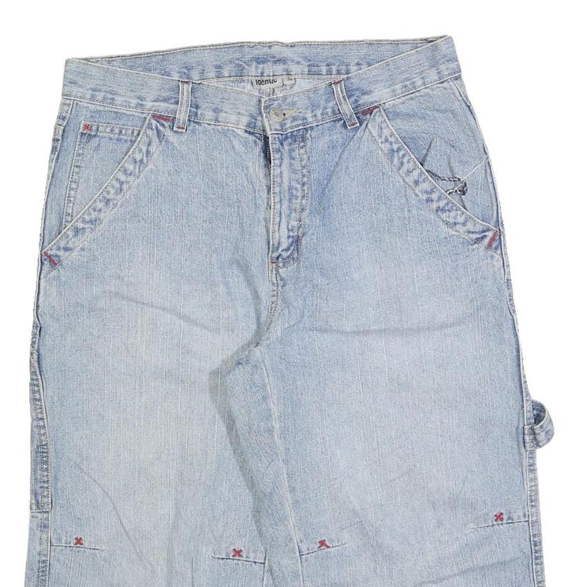IDENTIC Mens Shorts Blue Casual M W32 Cotton Blend Relaxed Fit Pockets