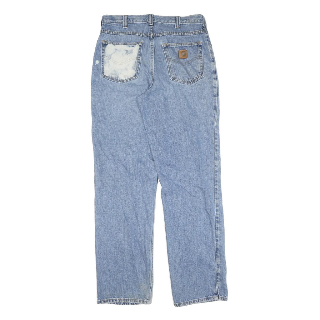 CARHARTT Mens Jeans Blue Regular Straight Denim Medium W32 L34 Workwear Zip