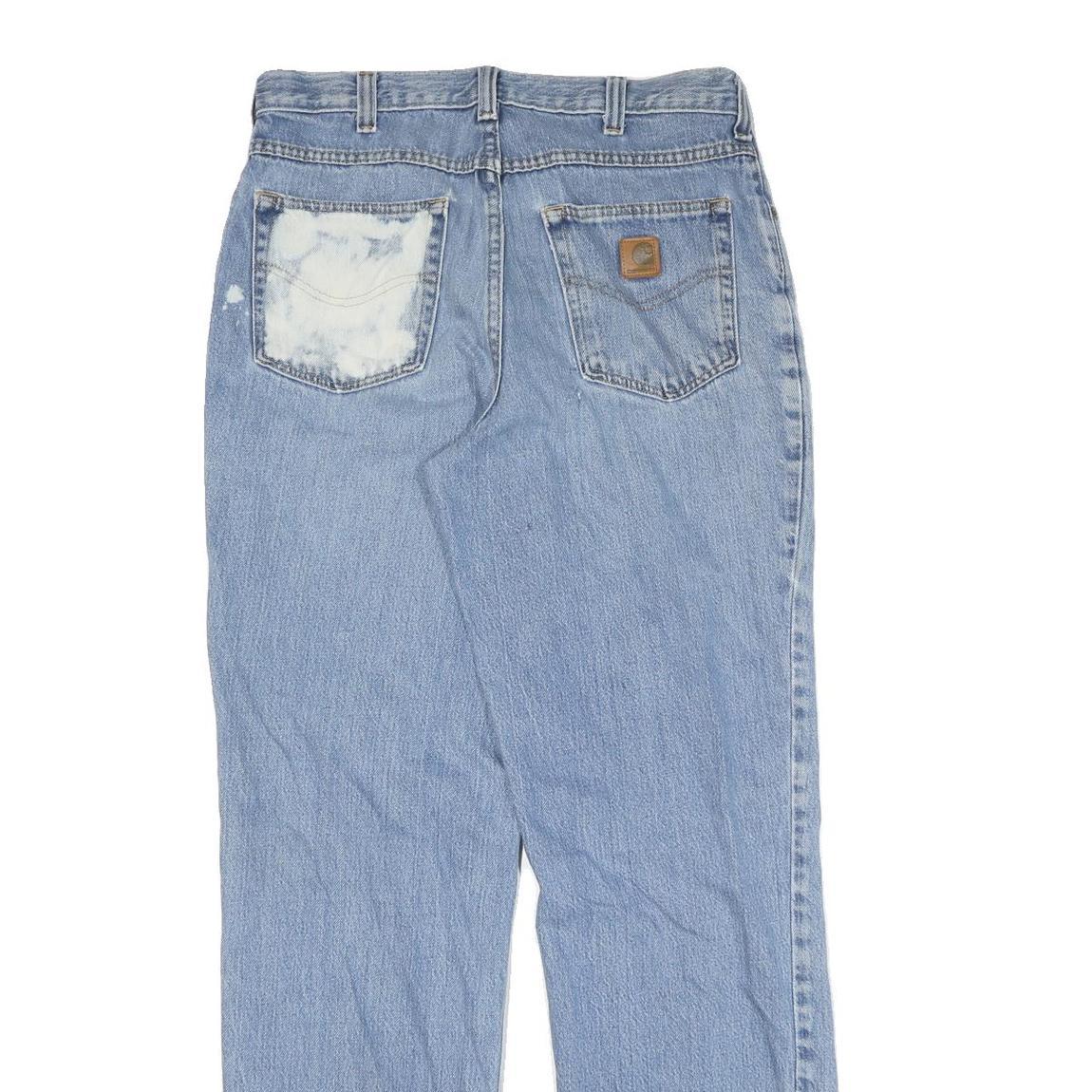 CARHARTT Mens Jeans Blue Regular Straight Denim Medium W32 L34 Workwear Zip