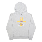 NBA Mens Grey James 23 Hoodie S Los Angeles Lakers Basketball Cotton Blend