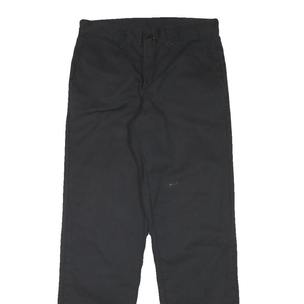DICKIES Mens Cotton Blend Black Regular Straight Trousers W30 L31 Workwear Zip