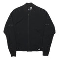 ADIDAS Womens Black Casual Jacket S Polyester Zip Bomber Athleisure Sportswear