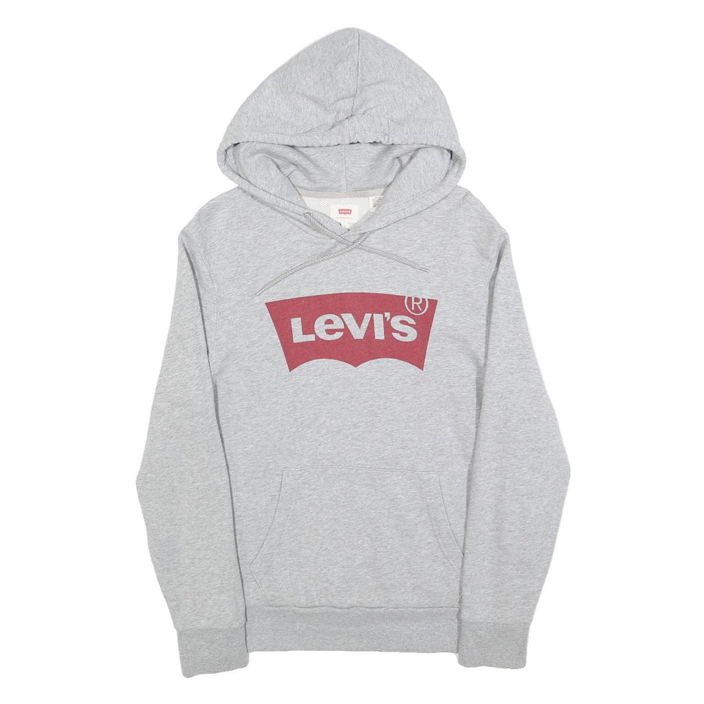 LEVI'S Mens Grey Hoodie S Cotton Blend Pullover Casual Sweatshirt