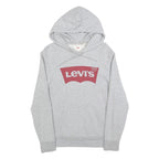 LEVI'S Mens Grey Hoodie S Cotton Blend Pullover Casual Sweatshirt