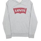 LEVI'S Mens Grey Hoodie S Cotton Blend Pullover Casual Sweatshirt