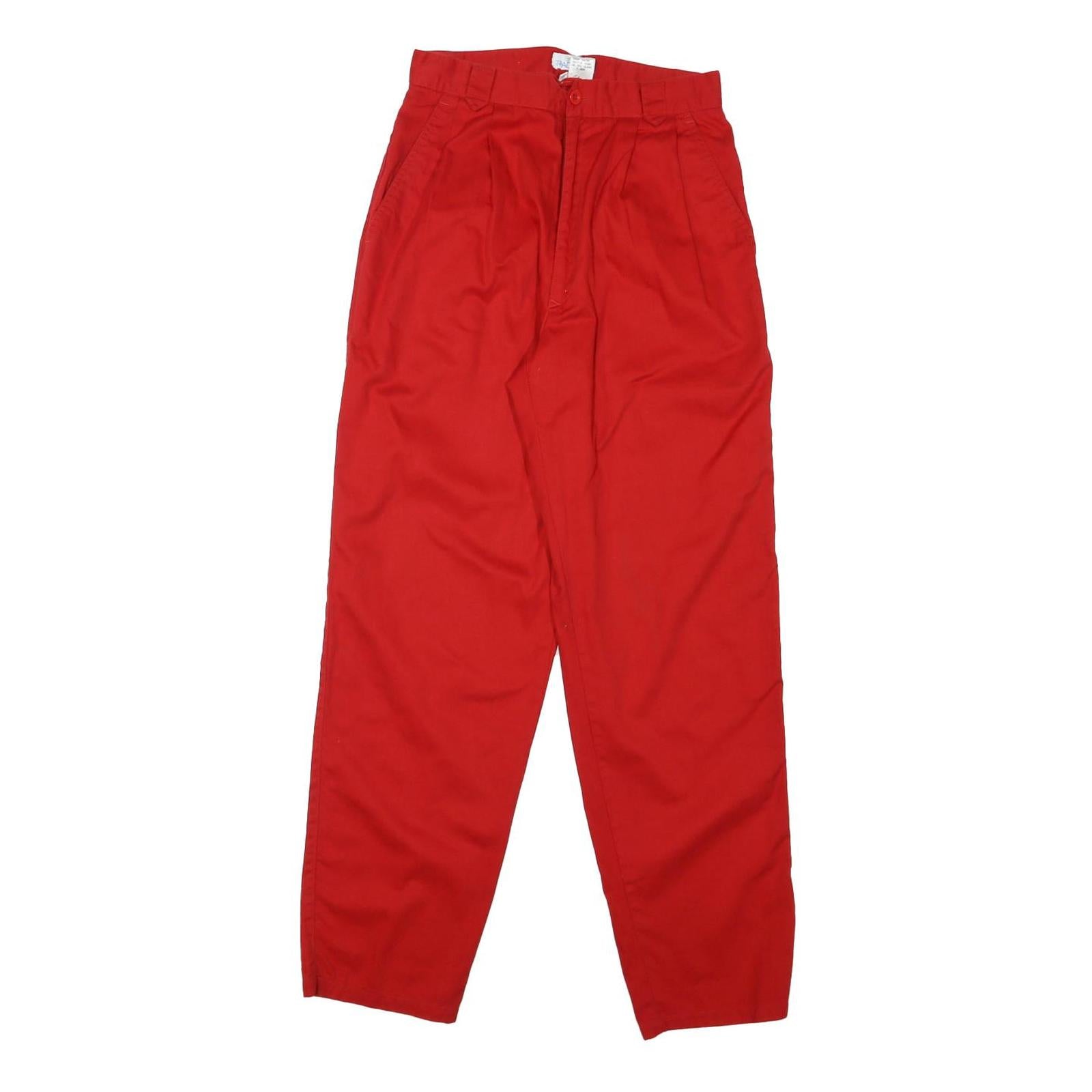 BREAKING TRADITION Mens Cotton Blend Red Regular Fit Straight Leg Trousers W26