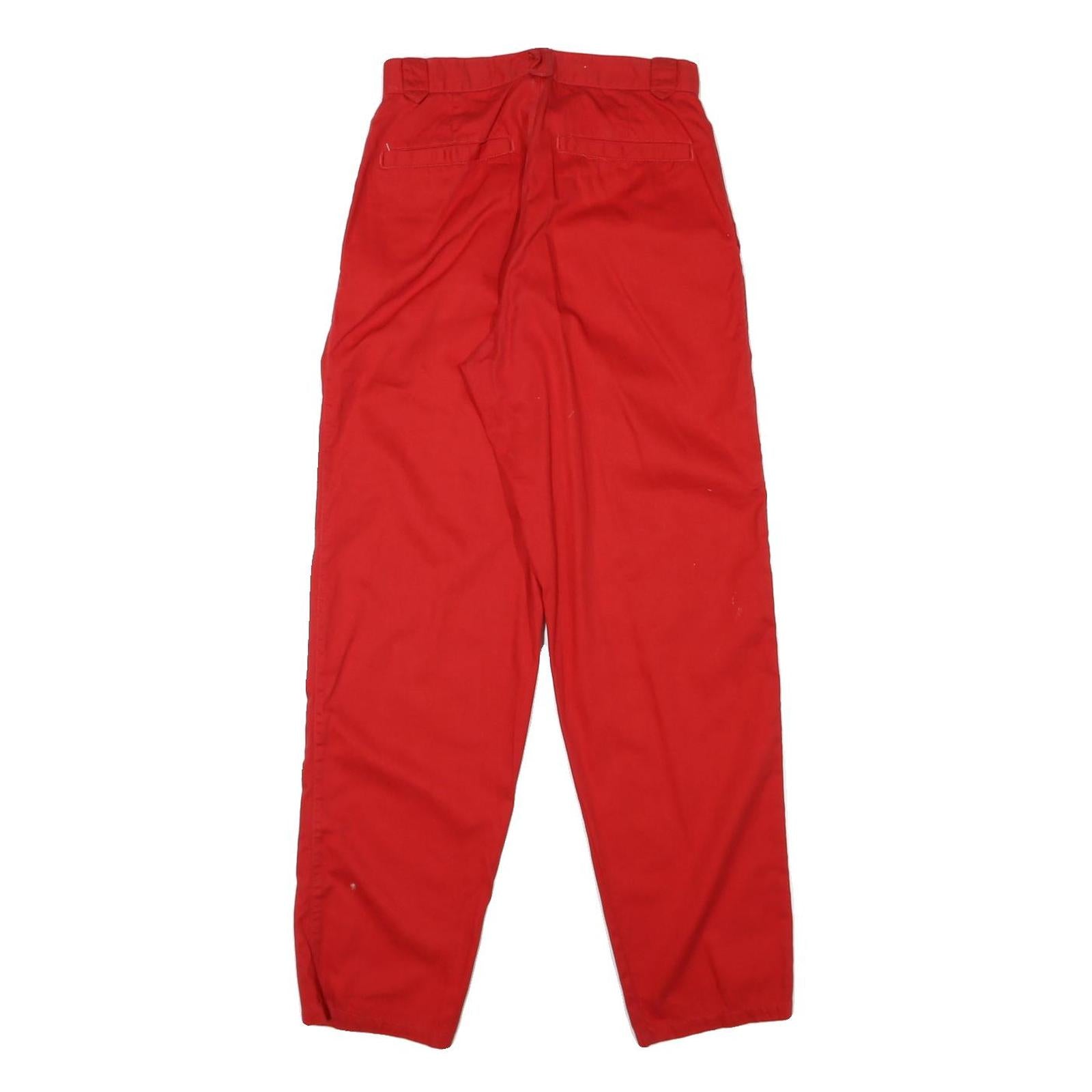 BREAKING TRADITION Mens Cotton Blend Red Regular Fit Straight Leg Trousers W26
