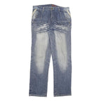 HARDY YANTO Mens Jeans Blue Regular Straight Denim Light W34 L32 Casual Wear