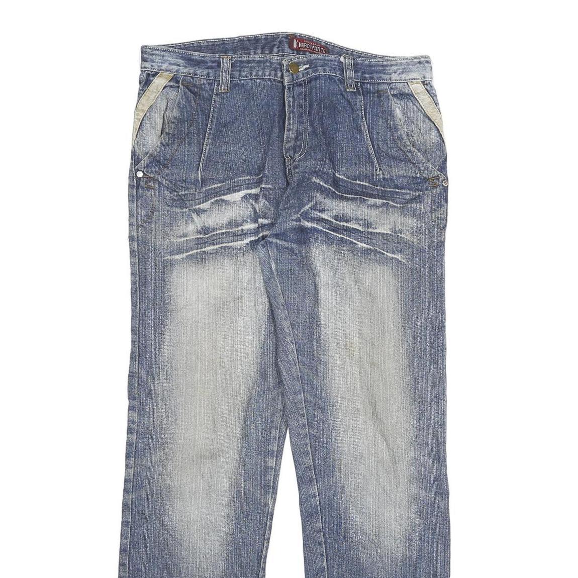 HARDY YANTO Mens Jeans Blue Regular Straight Denim Light W34 L32 Casual Wear