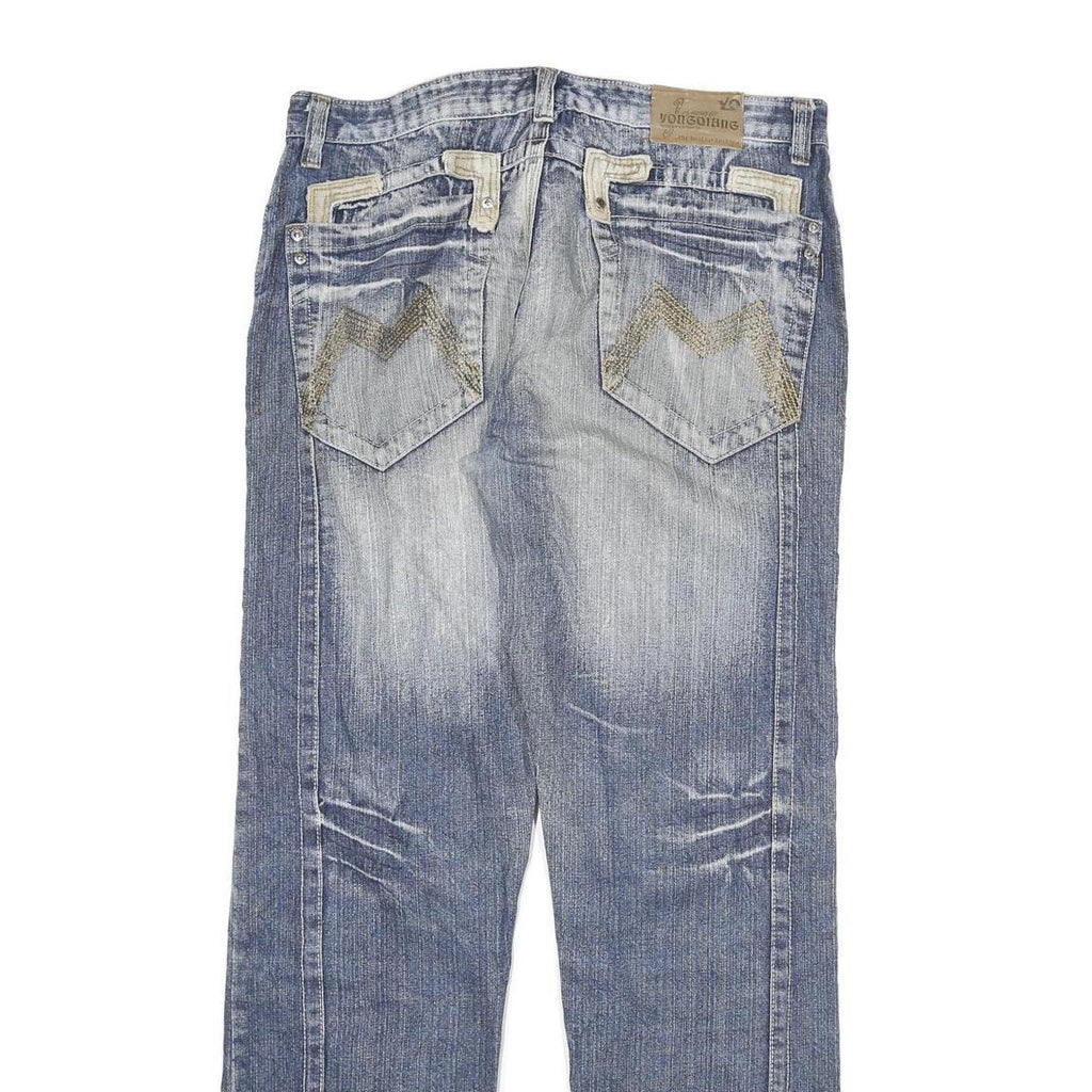 HARDY YANTO Mens Jeans Blue Regular Straight Denim Light W34 L32 Casual Wear