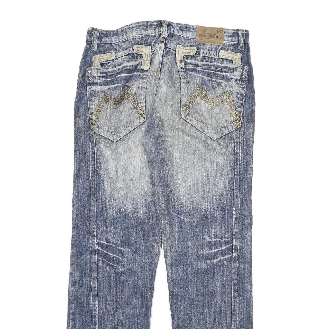 HARDY YANTO Mens Jeans Blue Regular Straight Denim Light W34 L32 Casual Wear