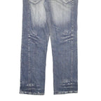 HARDY YANTO Mens Jeans Blue Regular Straight Denim Light W34 L32 Casual Wear