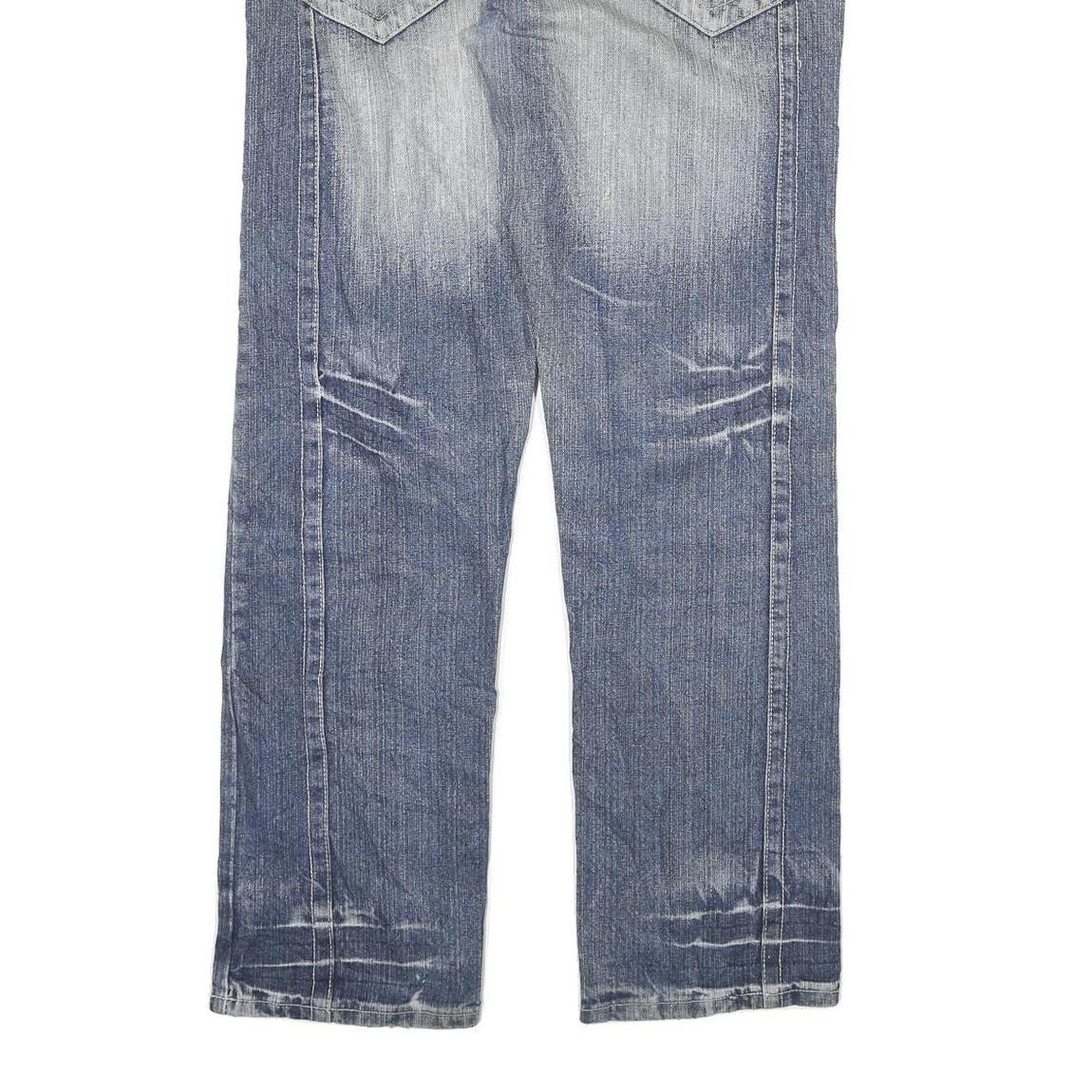 HARDY YANTO Mens Jeans Blue Regular Straight Denim Light W34 L32 Casual Wear