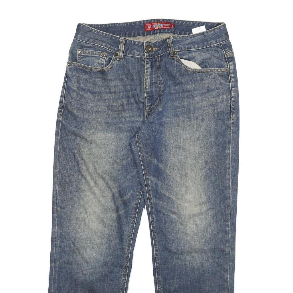 DICKIES Mens Jeans Blue Regular Straight Denim Medium W30 L27 Classic Zip Cotton