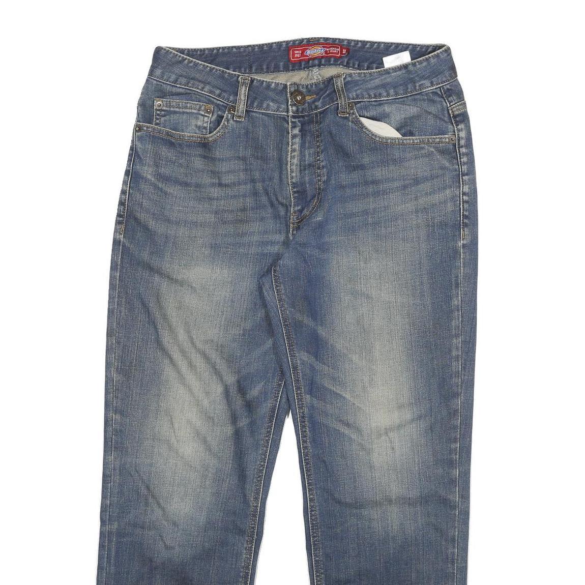 DICKIES Mens Jeans Blue Regular Straight Denim Medium W30 L27 Classic Zip Cotton