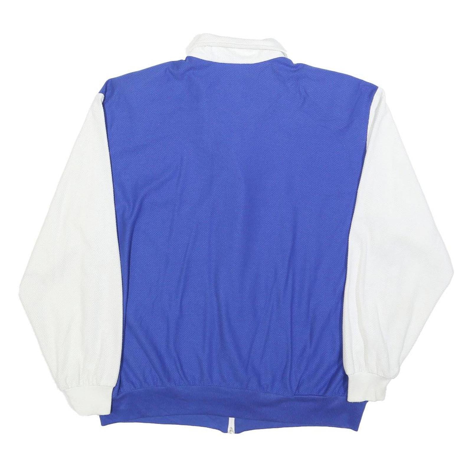 PETER POPOVITCH Womens Blue & Teal & White Shell Graphic Zip Up Collar L