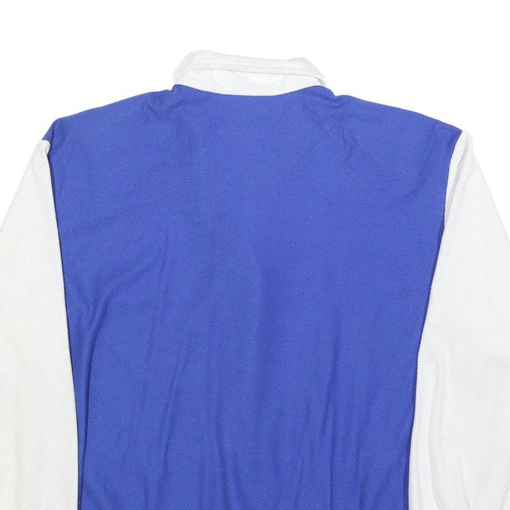 PETER POPOVITCH Womens Blue & Teal & White Shell Graphic Zip Up Collar L