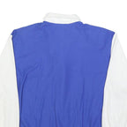 PETER POPOVITCH Womens Blue & Teal & White Shell Graphic Zip Up Collar L