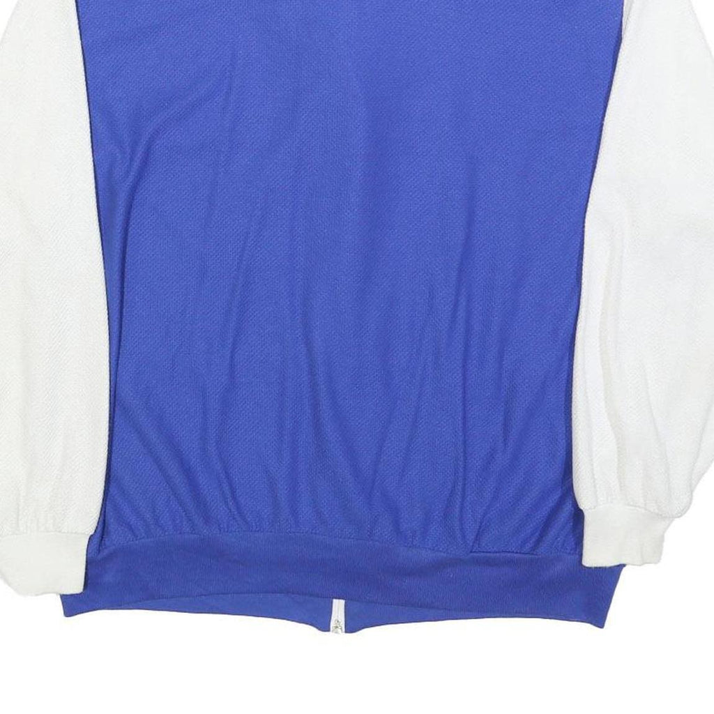 PETER POPOVITCH Womens Blue & Teal & White Shell Graphic Zip Up Collar L