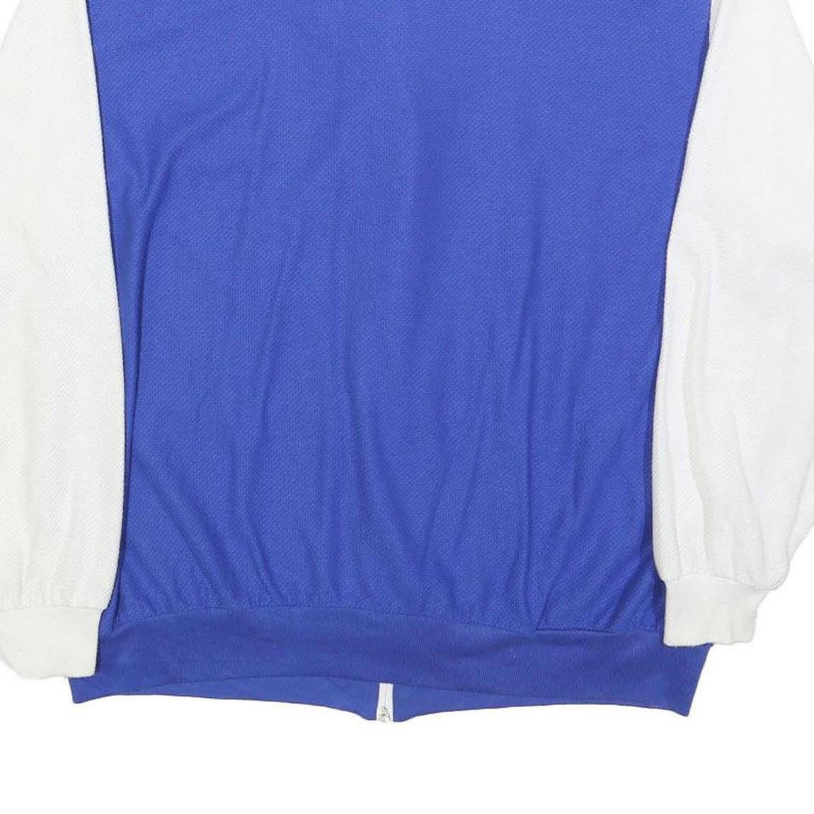 PETER POPOVITCH Womens Blue & Teal & White Shell Graphic Zip Up Collar L