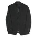 REISS Mens Black Classic Jacket L Polyester Blend Plain Button Closure Tailored