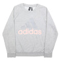 ADIDAS Womens Grey Crew Neck XL Cotton Sweatshirt Logo Print Casual Pullover