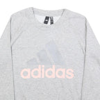 ADIDAS Womens Grey Crew Neck XL Cotton Sweatshirt Logo Print Casual Pullover