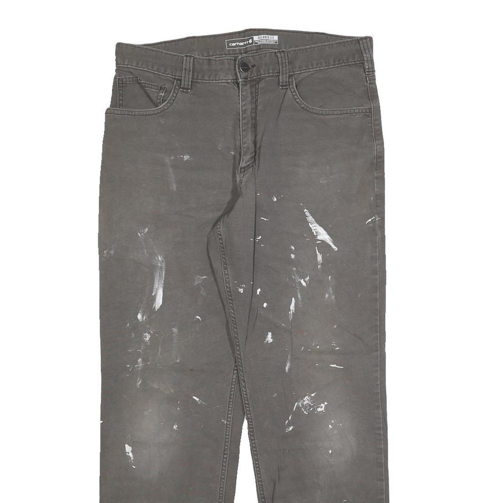 CARHARTT Mens Cotton Blend Relaxed Straight Trousers W33 L29 Workwear Durable