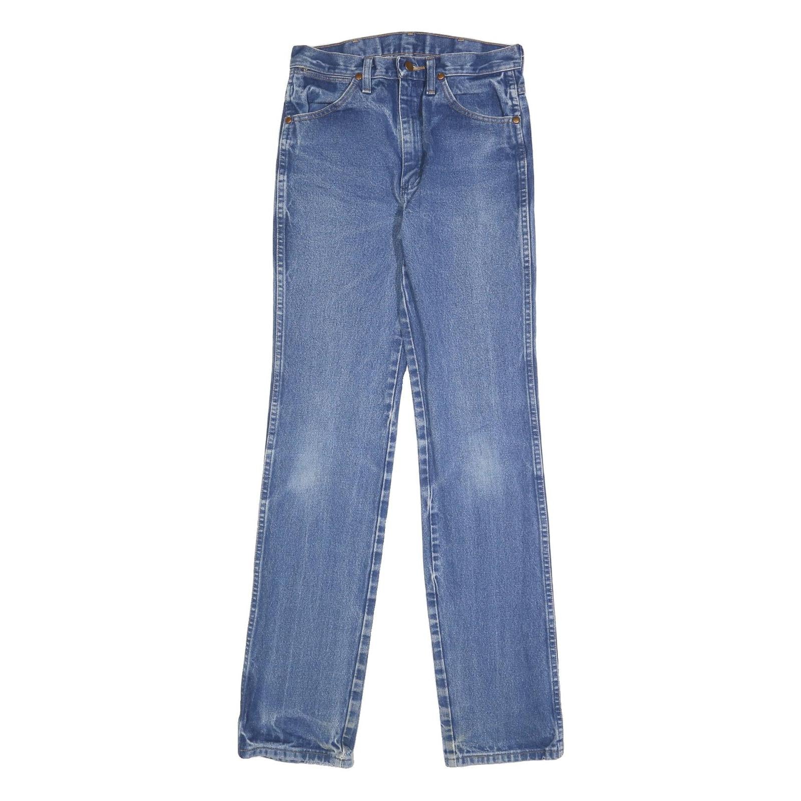 WRANGLER Mens Regular Fit Blue Denim Jeans W29 L36 Classic Cotton Zip