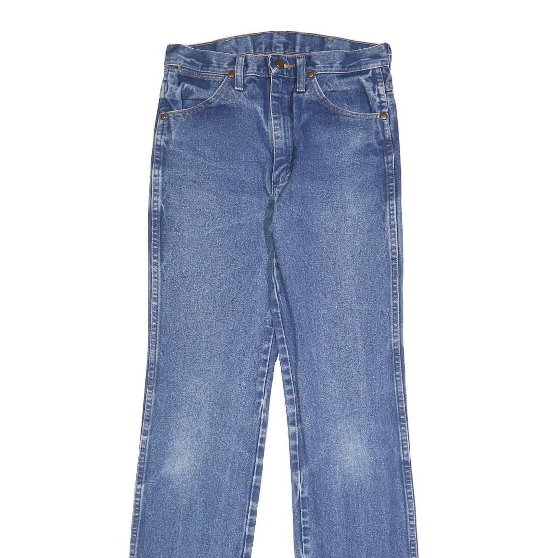 WRANGLER Mens Regular Fit Blue Denim Jeans W29 L36 Classic Cotton Zip