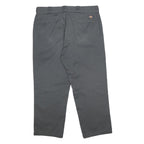 DICKIES Mens Regular Fit Grey Cotton Blend Zip Trousers W38 L28 Workwear
