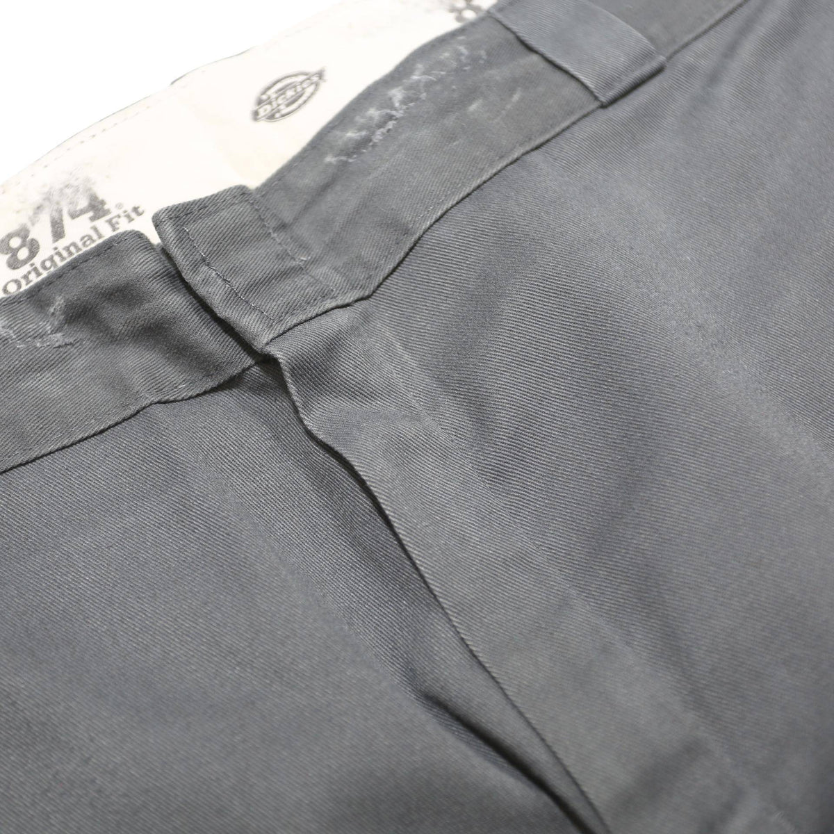 DICKIES Mens Regular Fit Grey Cotton Blend Zip Trousers W38 L28 Workwear