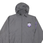 CHAMPION Mens Grey & Purple College Zip Jacket L Polyester Blend Spring Hill