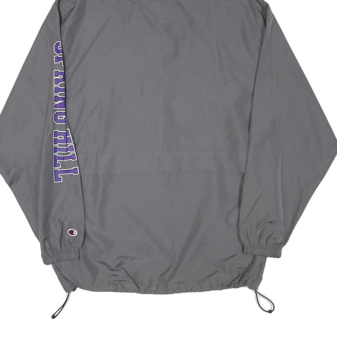 CHAMPION Mens Grey & Purple College Zip Jacket L Polyester Blend Spring Hill