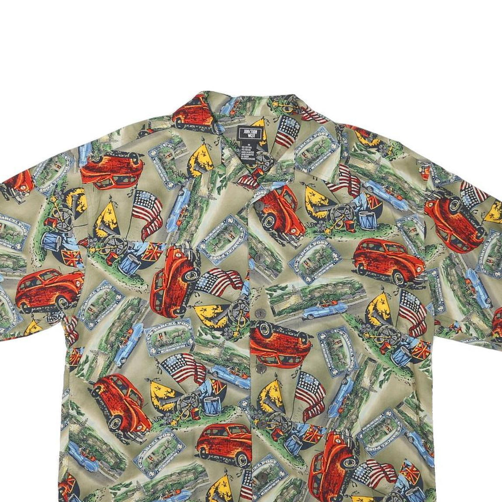 JUNCTION WEST Mens Beige Patterned Cotton Blend Shirt M Summer Casual