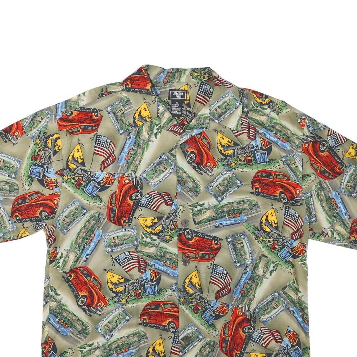 JUNCTION WEST Mens Beige Patterned Cotton Blend Shirt M Summer Casual