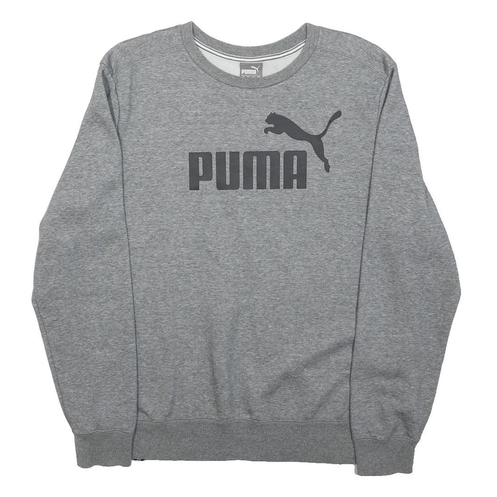 PUMA Mens Grey Crew Neck M Cotton Blend Casual Sweatshirt Pullover