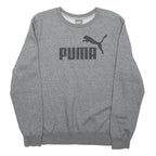 PUMA Mens Grey Crew Neck M Cotton Blend Casual Sweatshirt Pullover