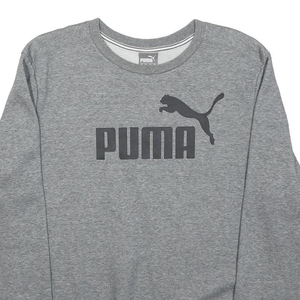 PUMA Mens Grey Crew Neck M Cotton Blend Casual Sweatshirt Pullover