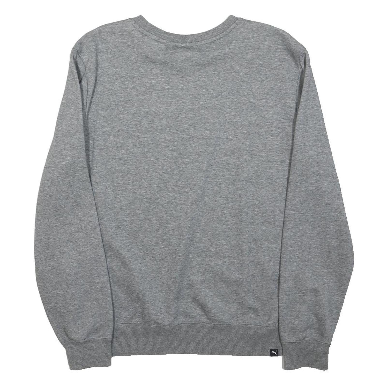 PUMA Mens Grey Crew Neck M Cotton Blend Casual Sweatshirt Pullover