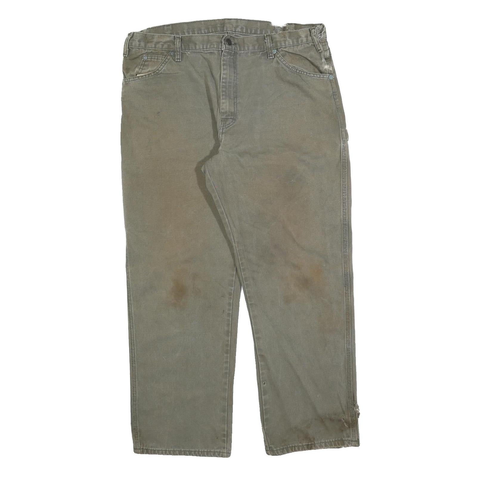 DICKIES Mens Jeans Beige Regular Straight Denim Good Condition W38 L30 Workwear